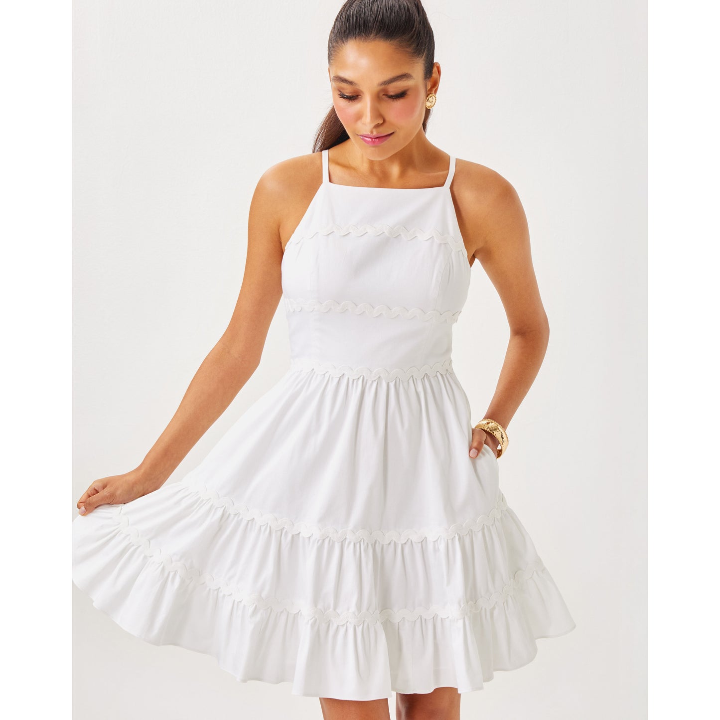 Angelynn Stretch Dress - Resort White