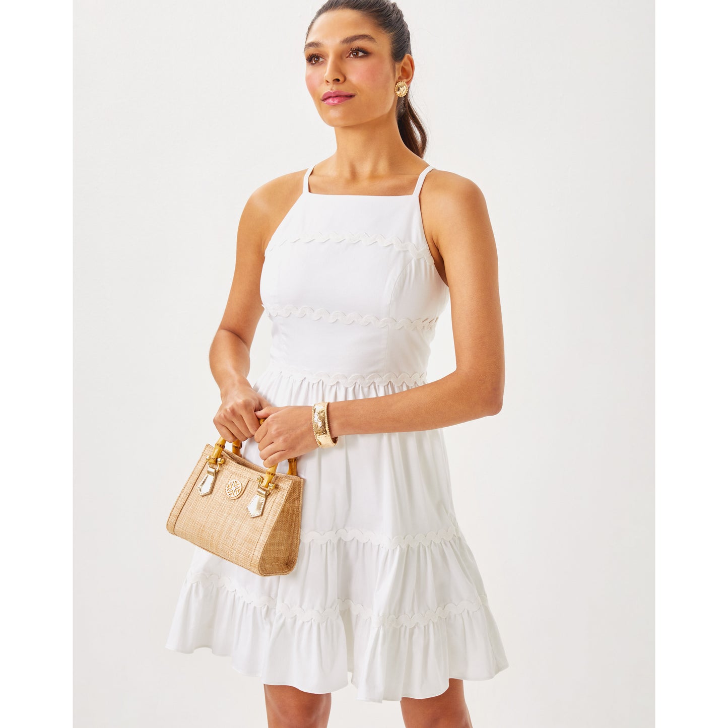 Angelynn Stretch Dress - Resort White