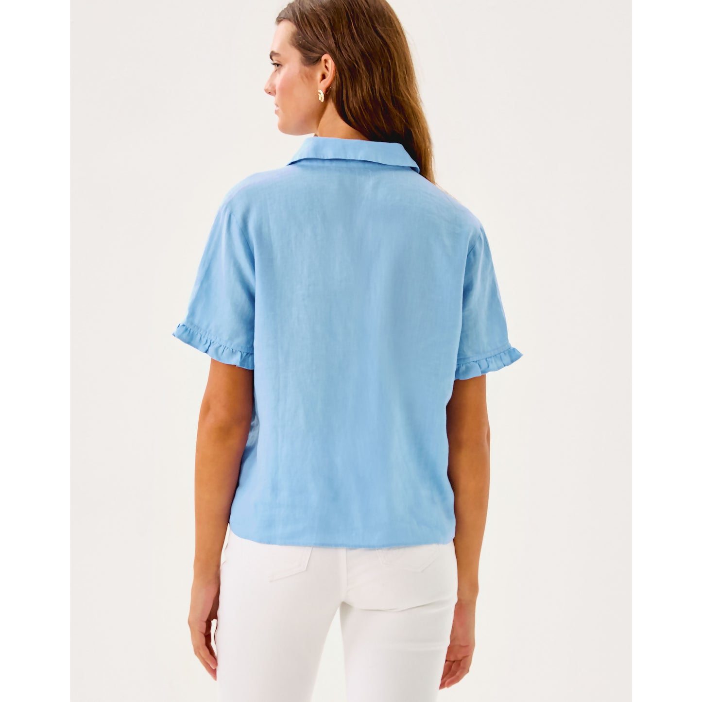 Carden Ruffle Top - Jacaranda Blue