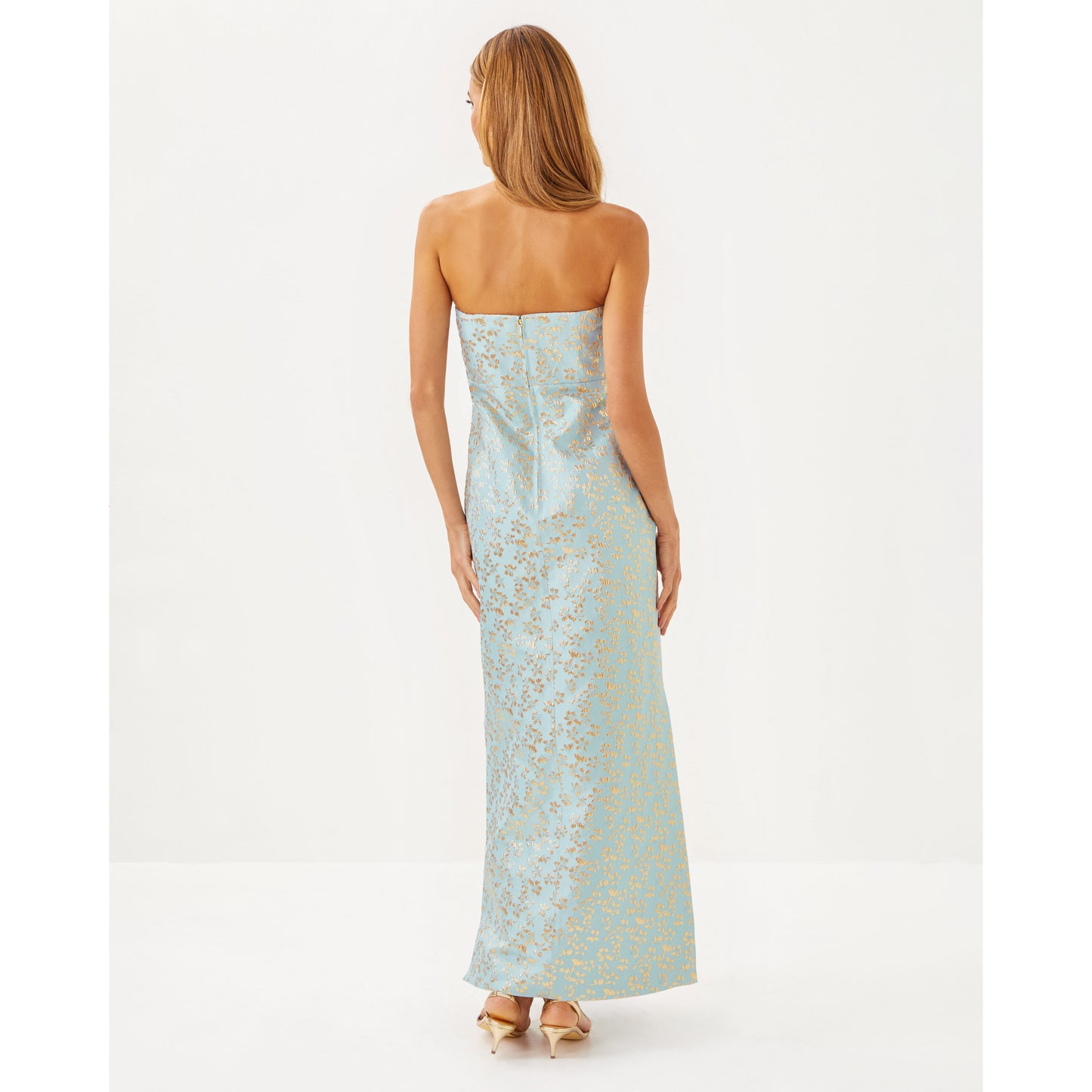Carlynn Maxi Dress - Bluette Ditsy Saisy Metallic Brocade