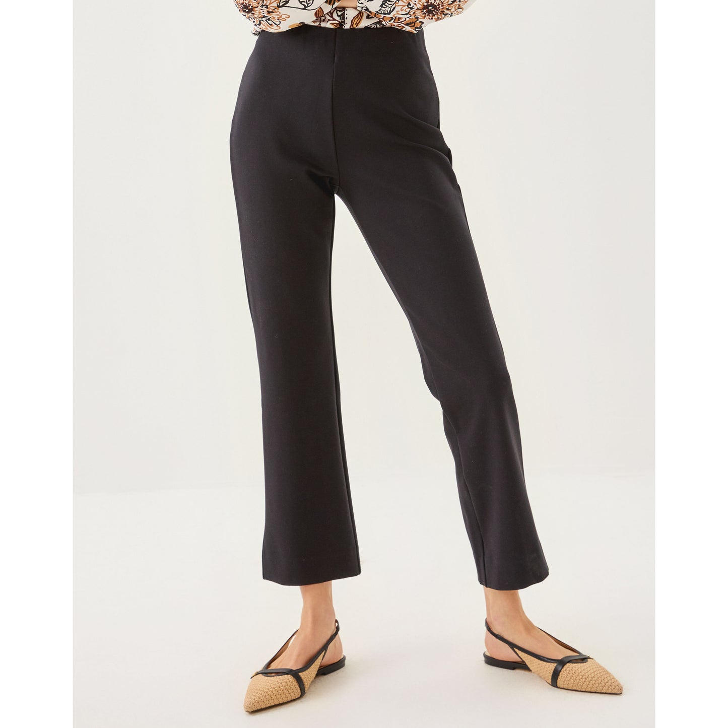 Christabel Ponte Crop Flare Pant - Noir
