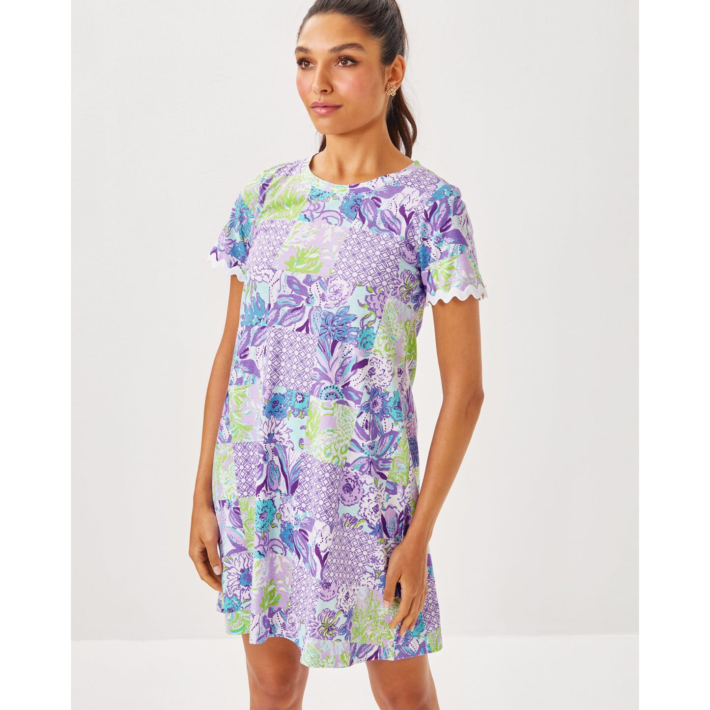 Cody Short Sleeve Dress - Multi Juicy Story Patch