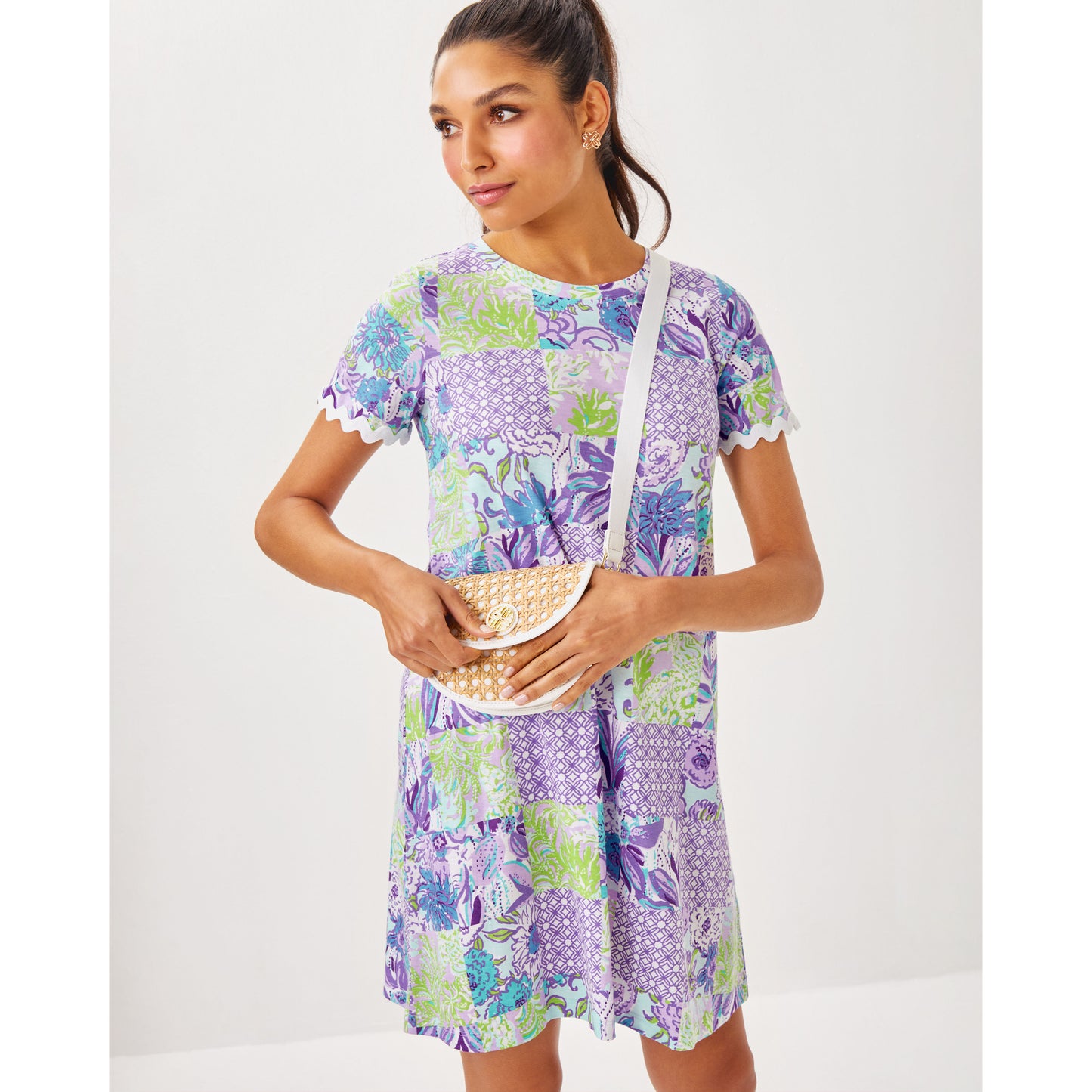Cody Short Sleeve Dress - Multi Juicy Story Patch