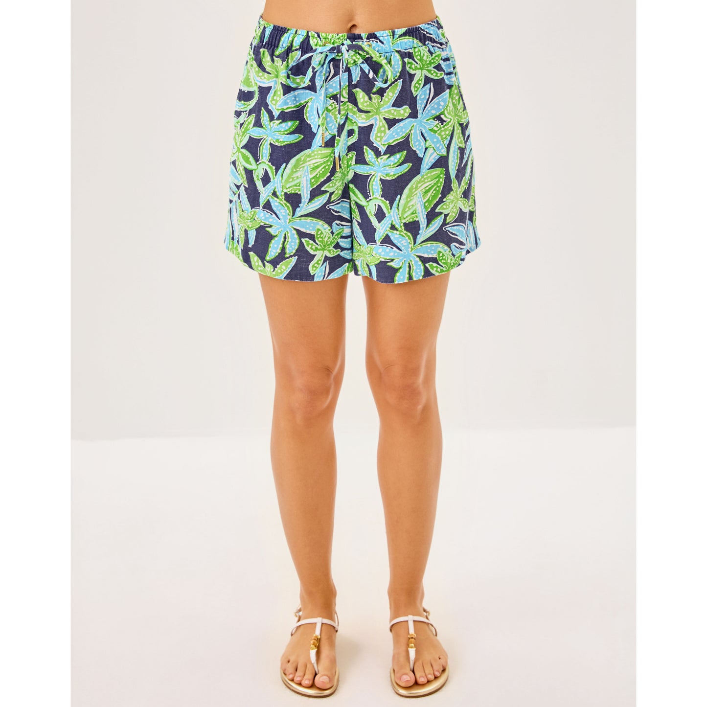 Croix Linen Short - Sapphire Pool Tropical Tango