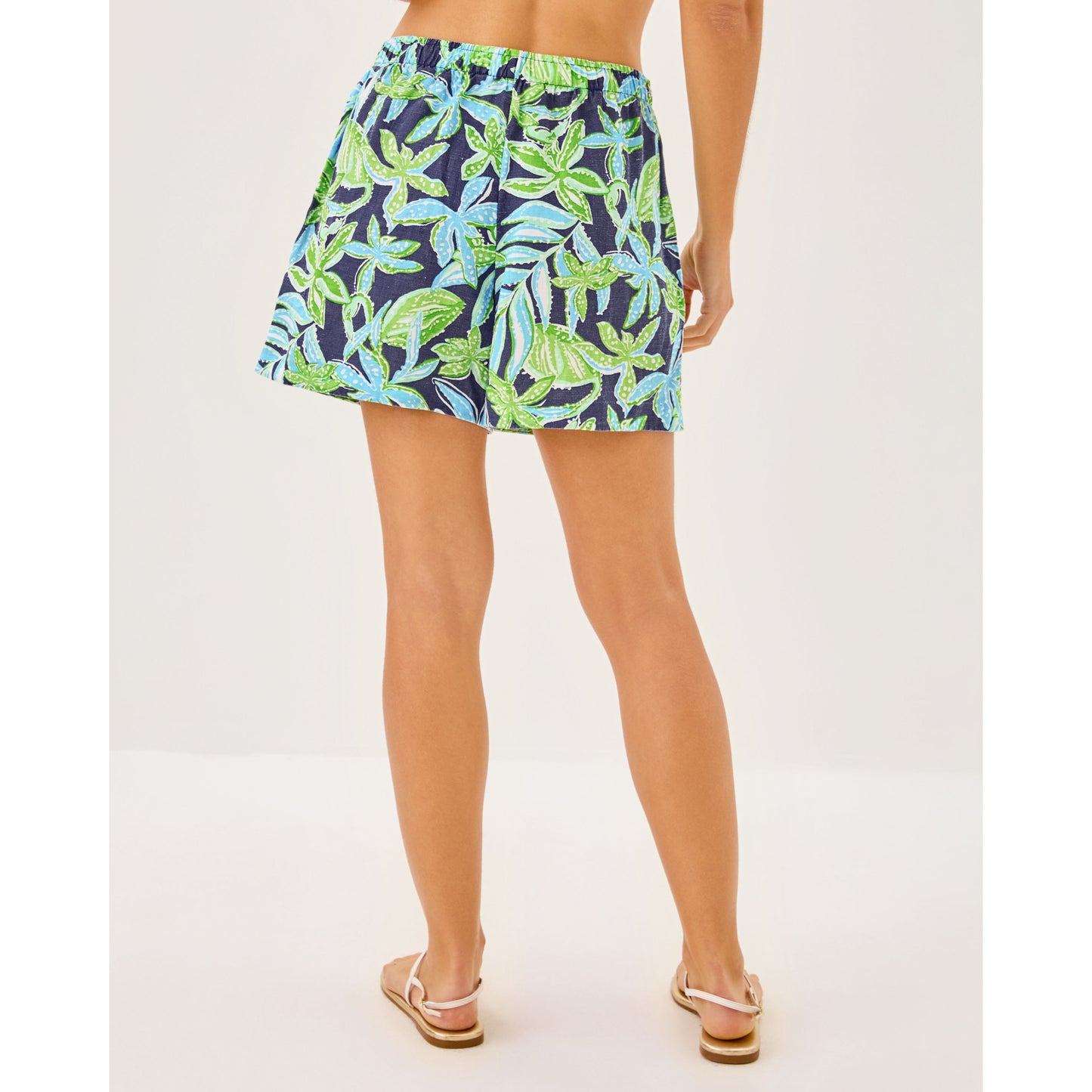Croix Linen Short - Sapphire Pool Tropical Tango