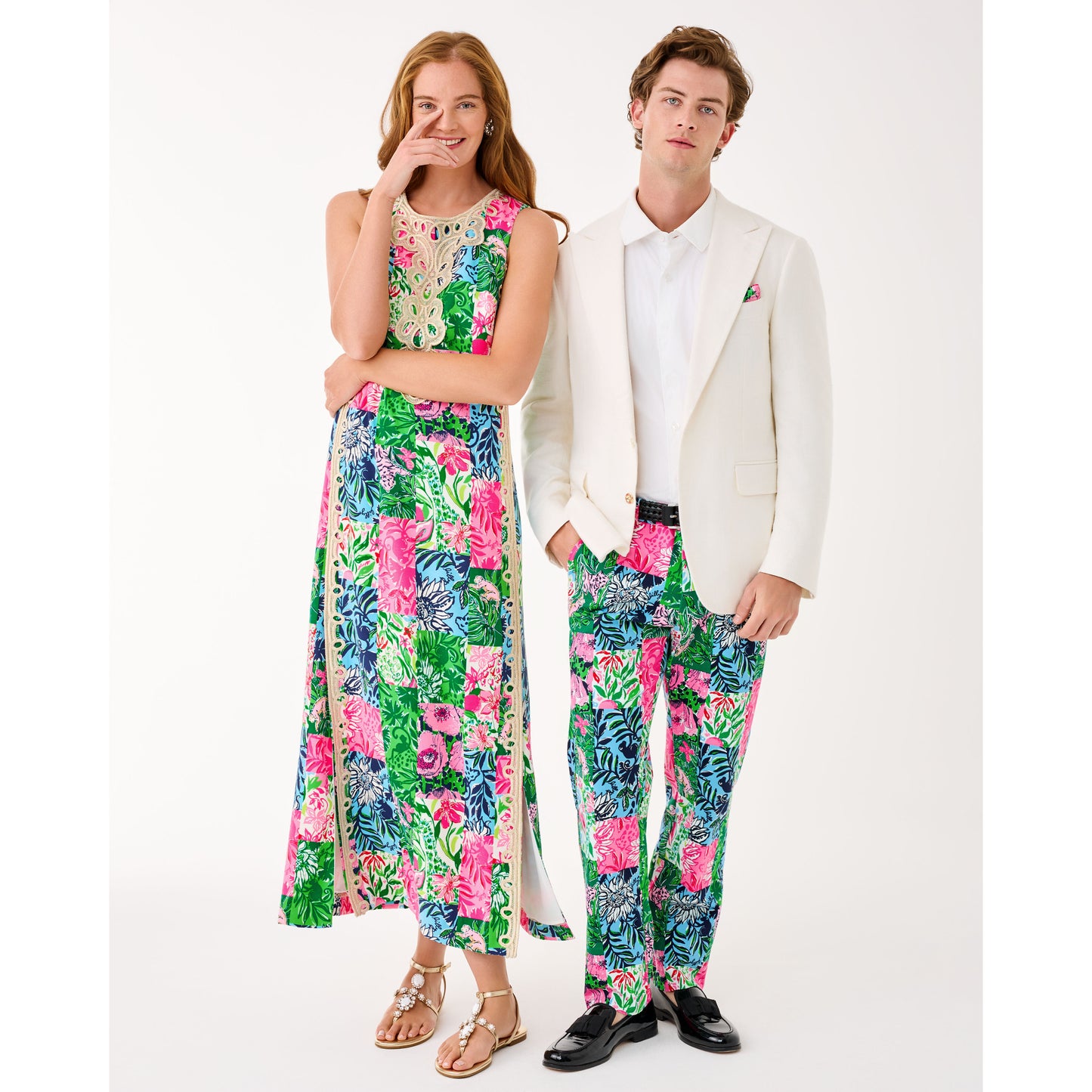 Edita Maxi Shift Dress - Multi Party Punch Patch