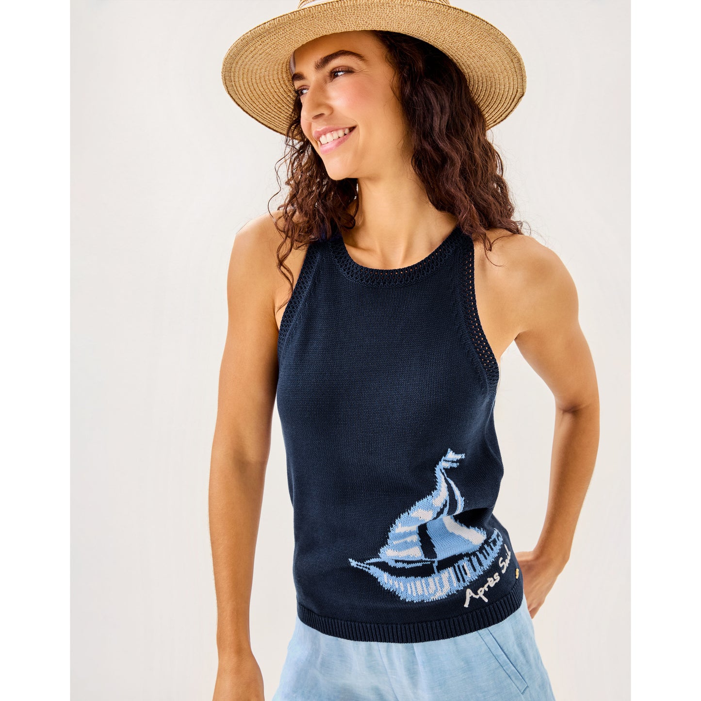 Emra Sweater Tank - Low Tide Navy Apres Sail