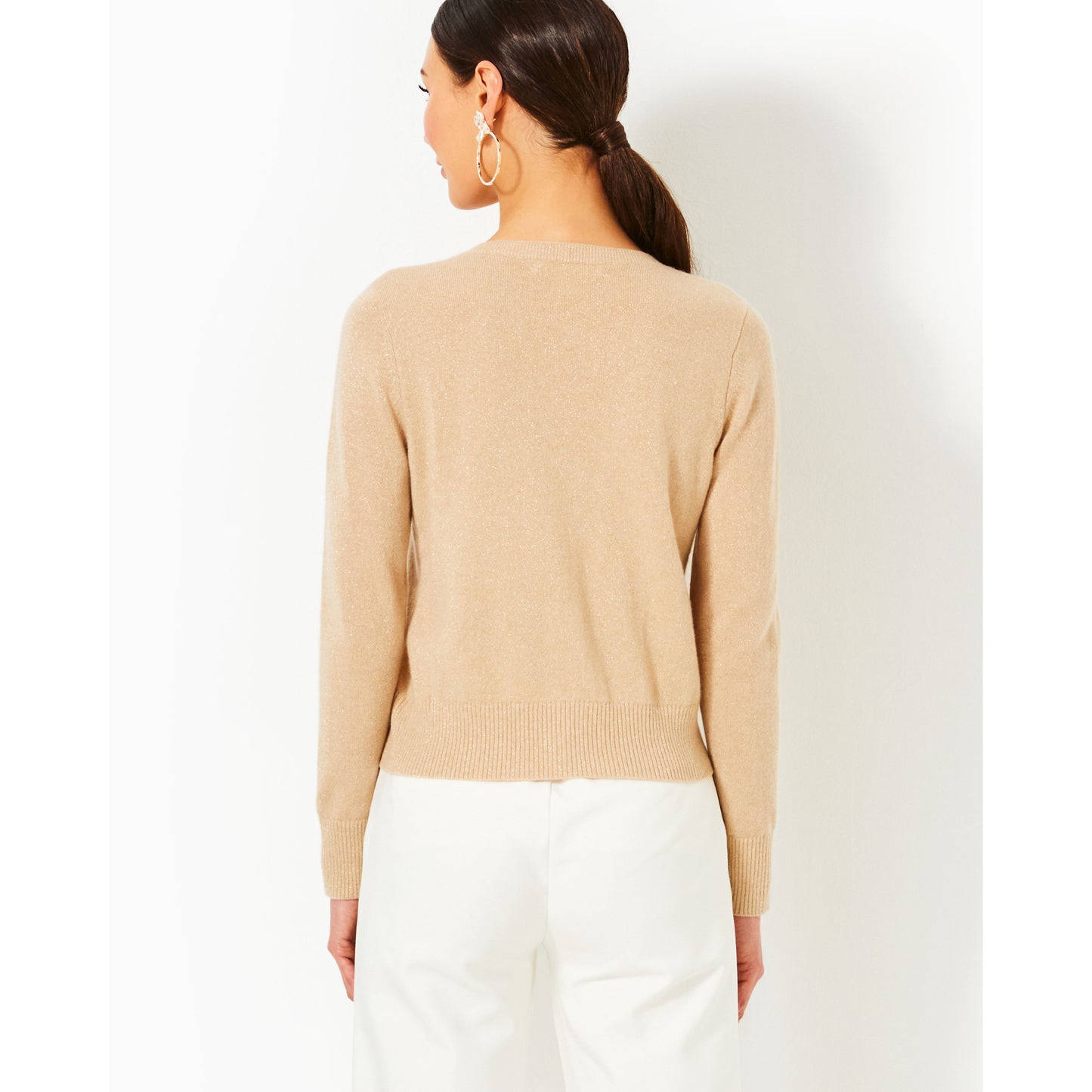 Fairley Cashmere Cardigan - HEATHERED SAND BAR METALLIC