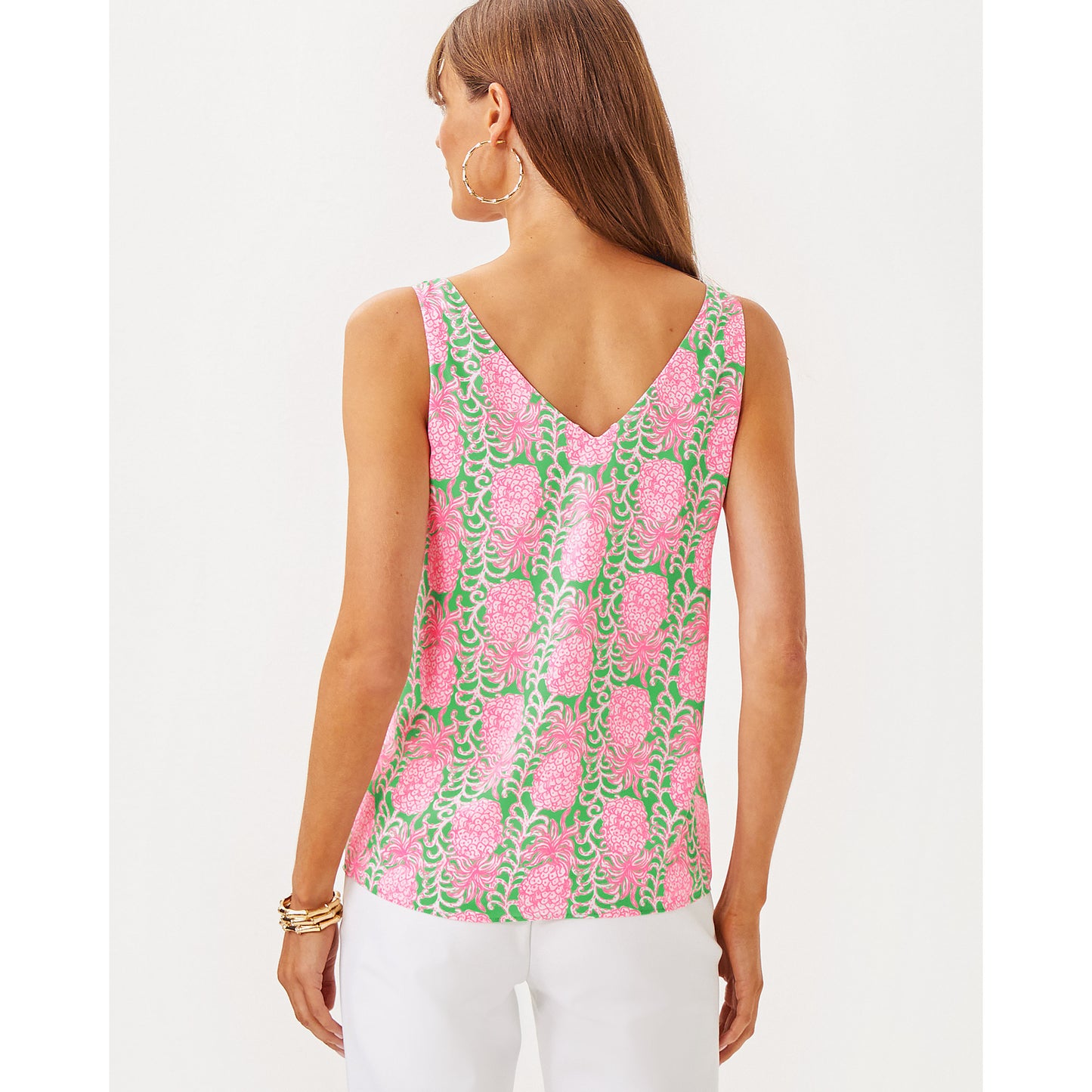 Florin Straight Hem Top - Fauna Green Party Like A Pineapple