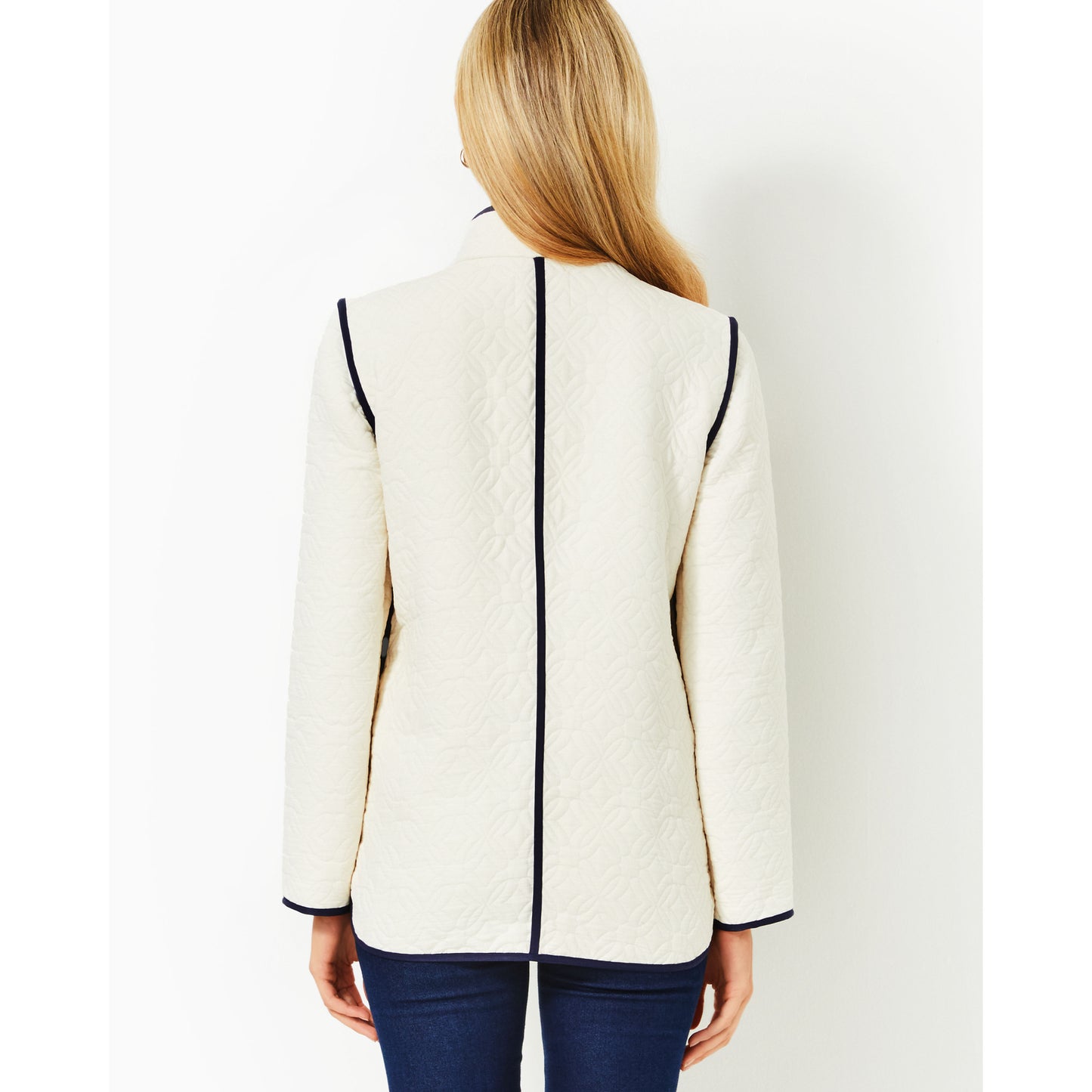 Georgine Quilted Jacket - Coconut Quilted Butterfly Pattern