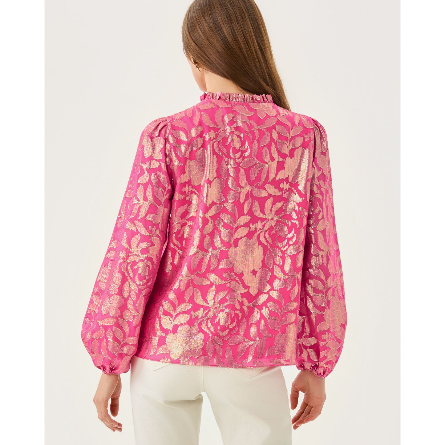 Giana Long Sleeve Silk Top - 6983HM