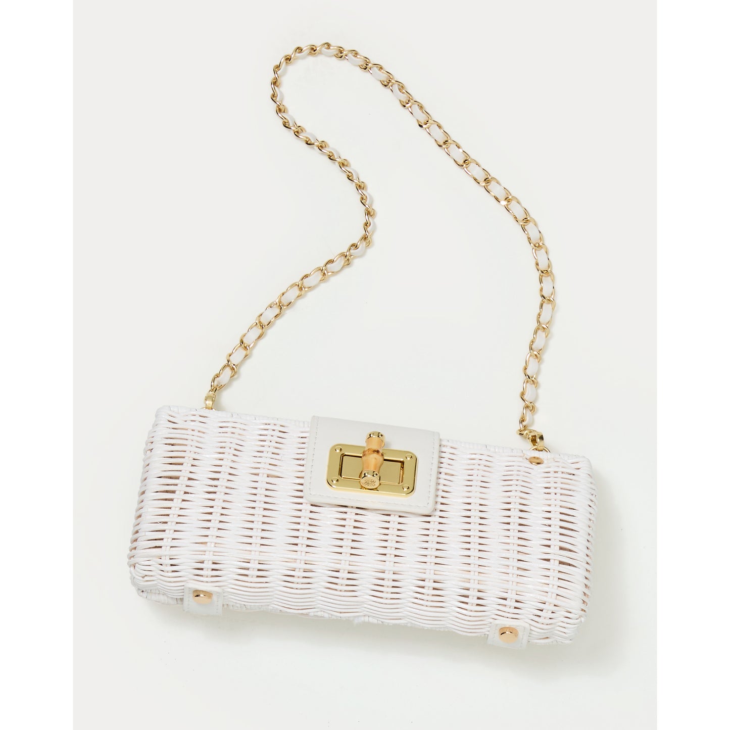 Leena Wicker Clutch - Resort White