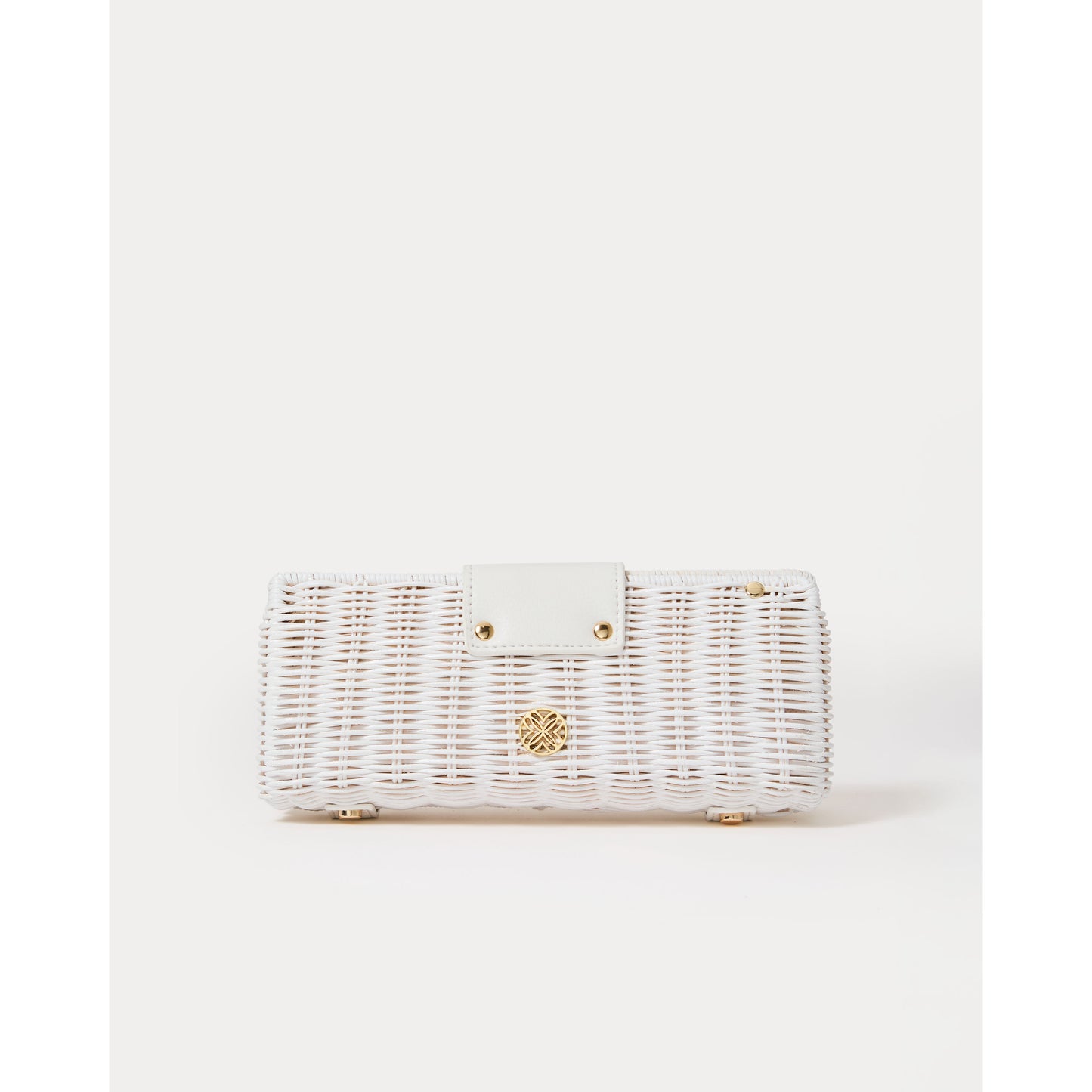 Leena Wicker Clutch - Resort White