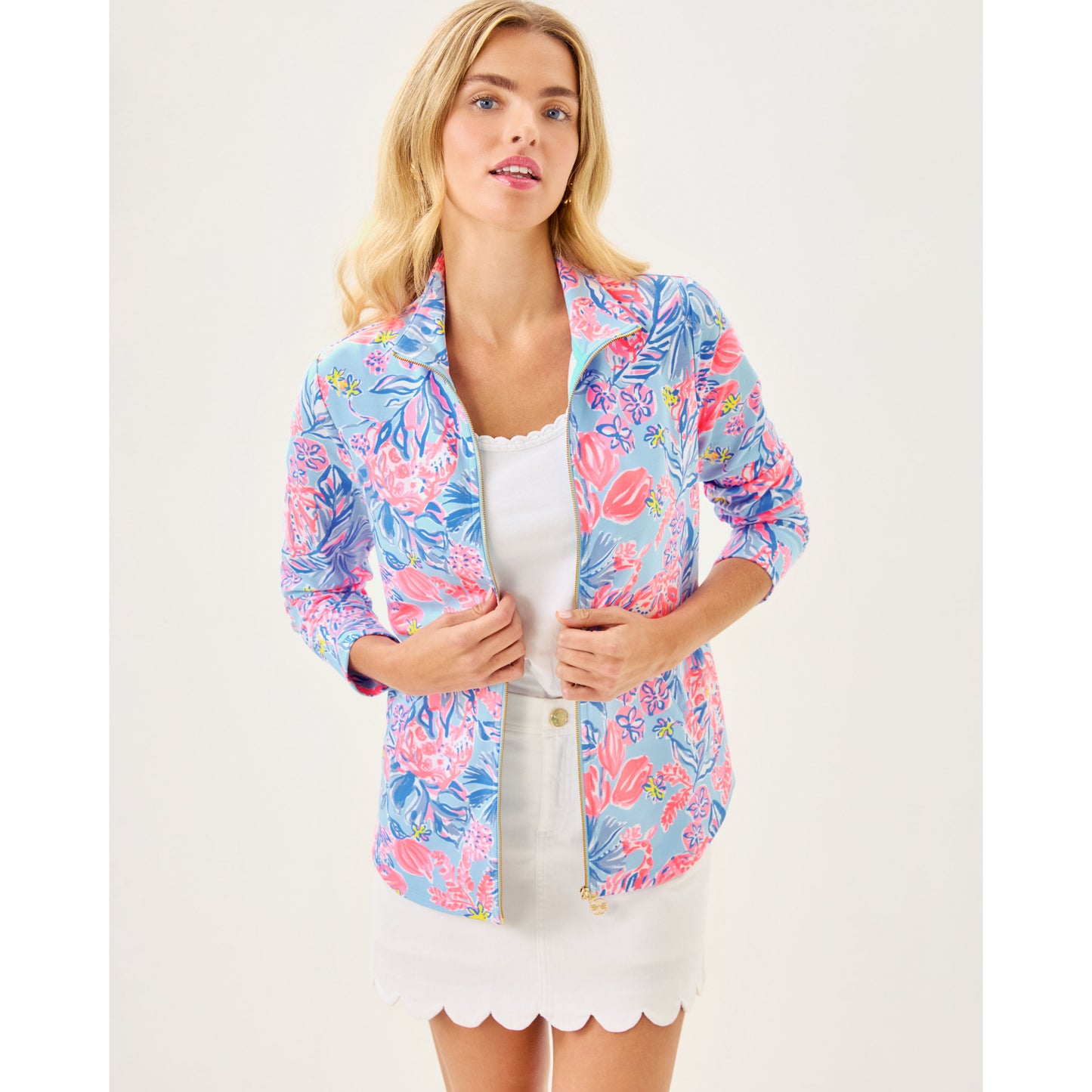 Leona Upf 50+ Zip-Up - Multi Elephant Splash