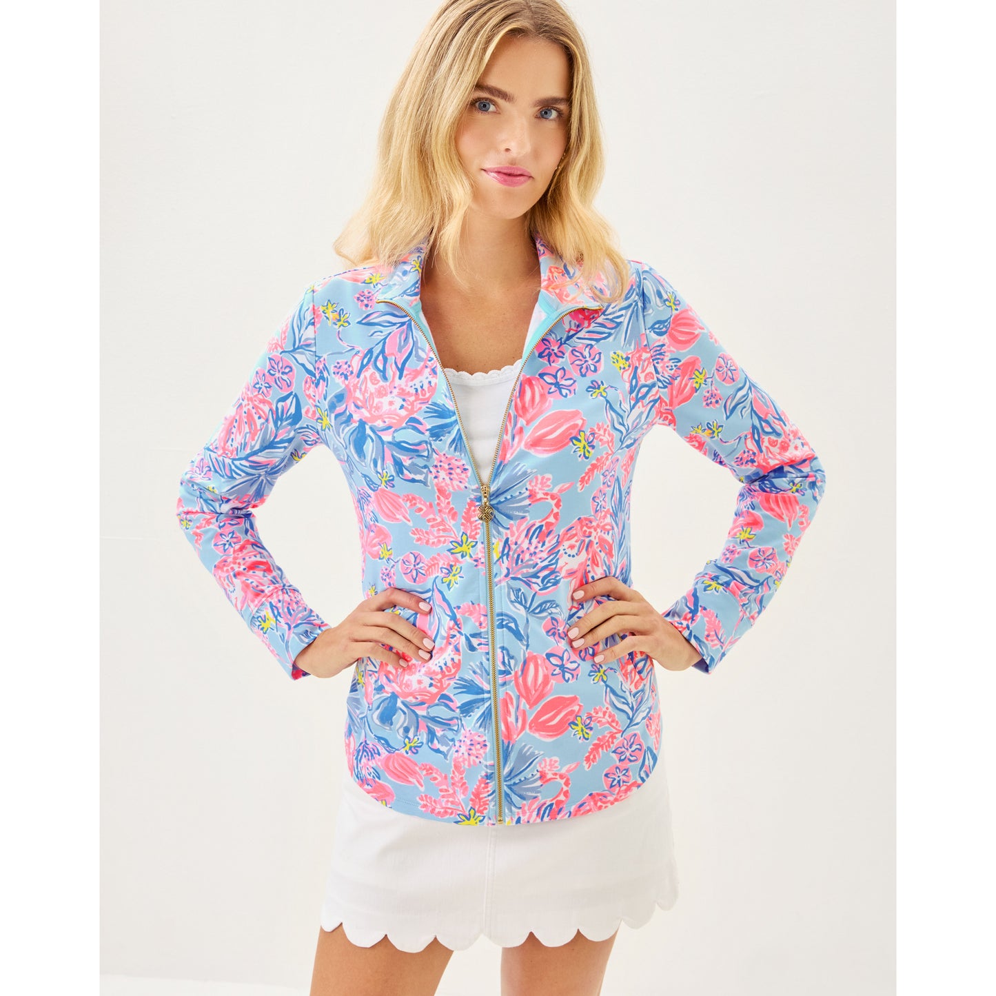 Leona Upf 50+ Zip-Up - Multi Elephant Splash