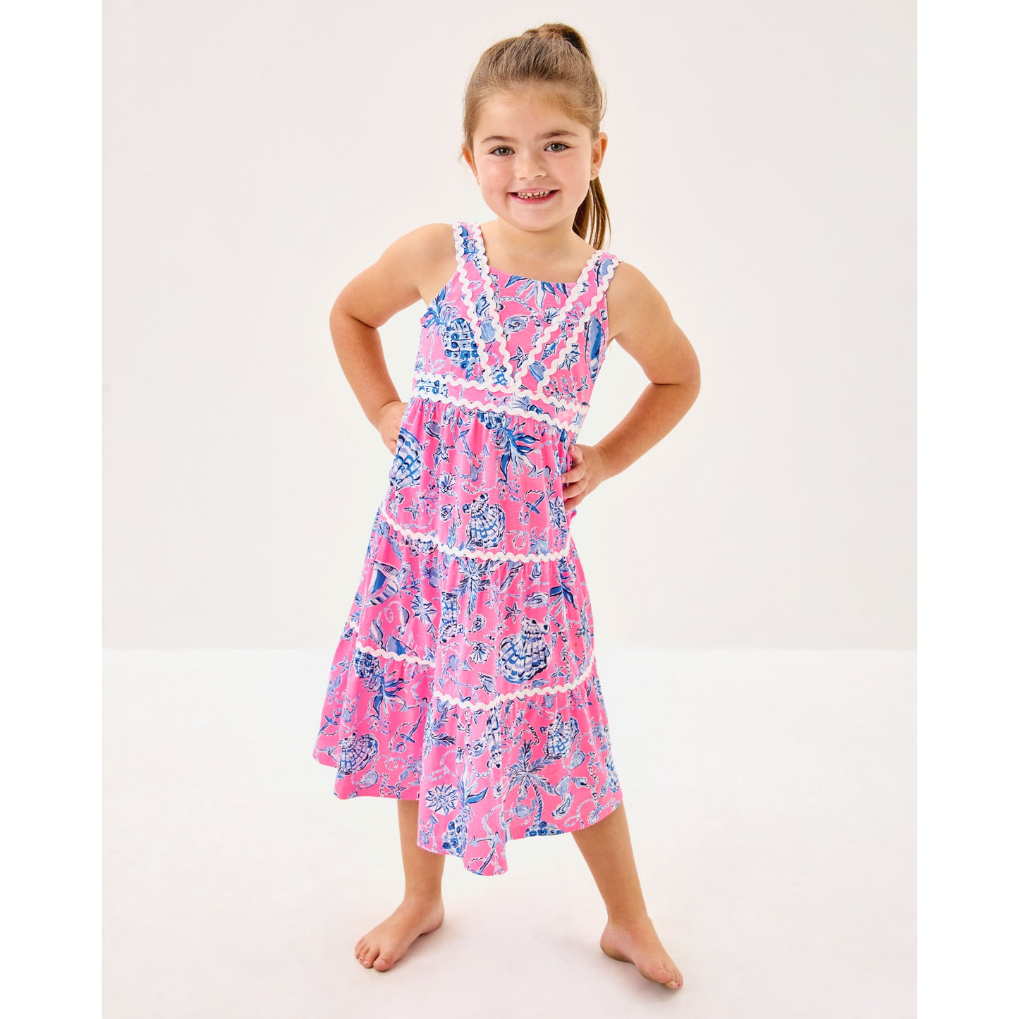 Mini Pollie Midi Dress - Rousseau Pink Barefoot Beachcombers