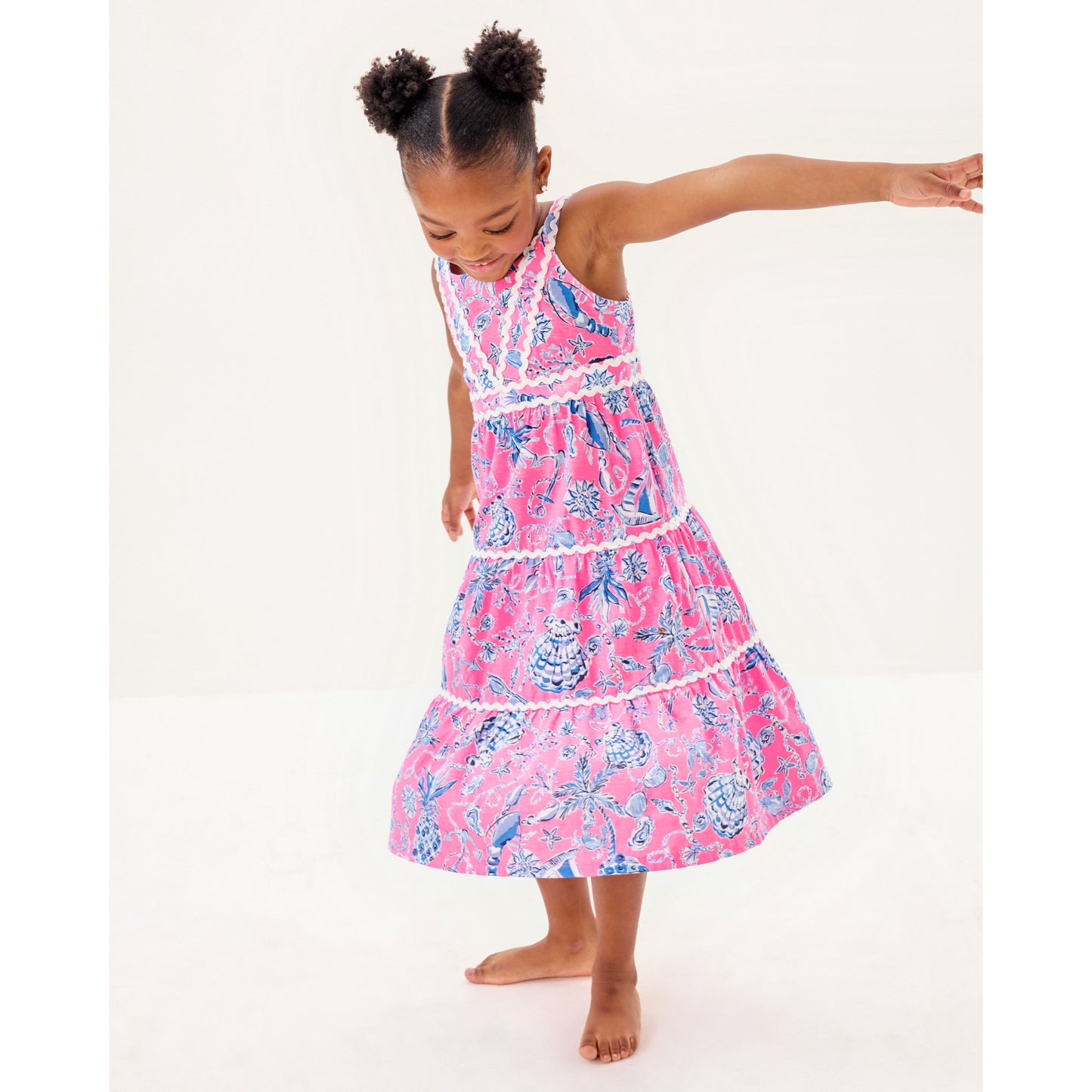 Mini Pollie Midi Dress - Rousseau Pink Barefoot Beachcombers