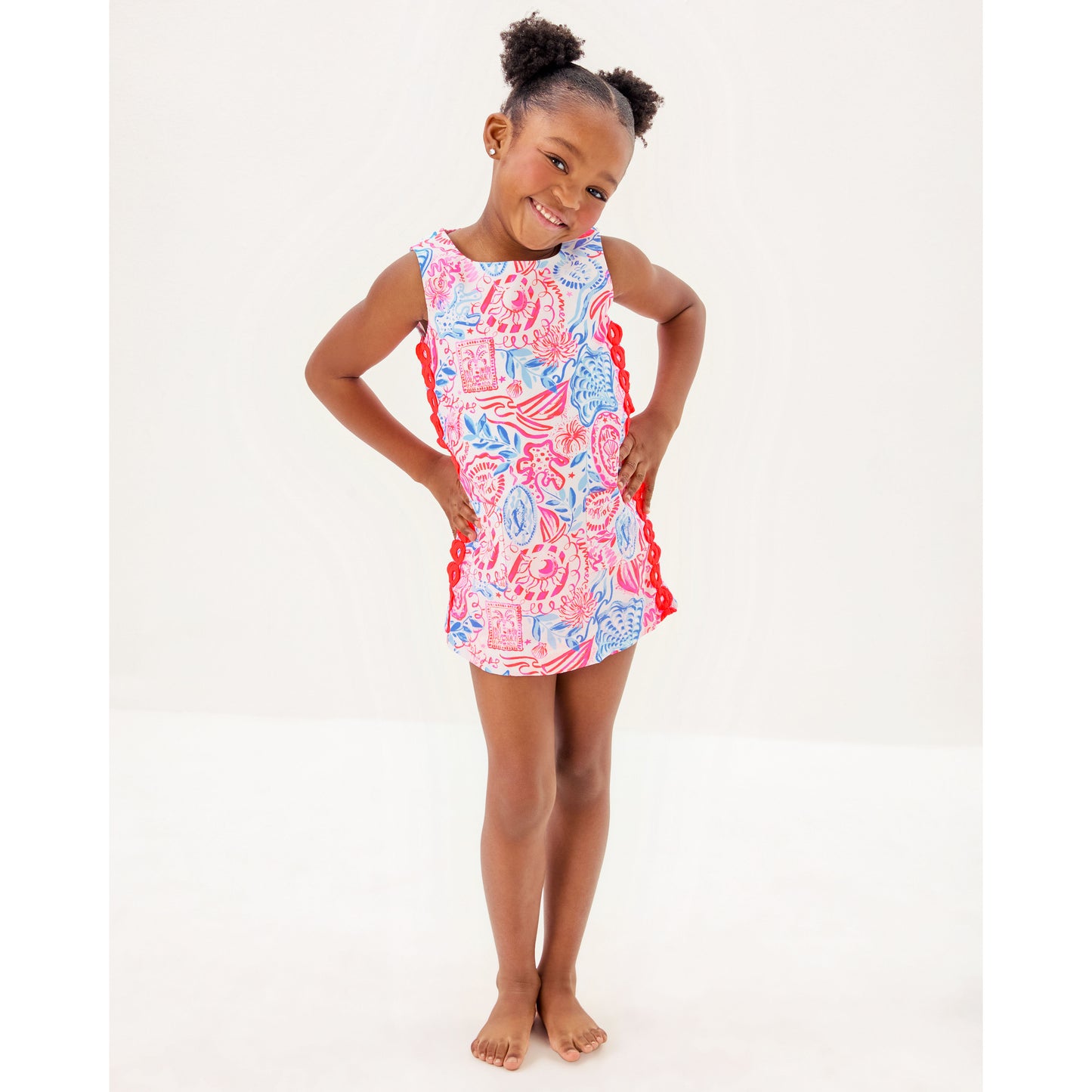 Mini Romey Shift Set - Resort White Lil Sun Sea Sand