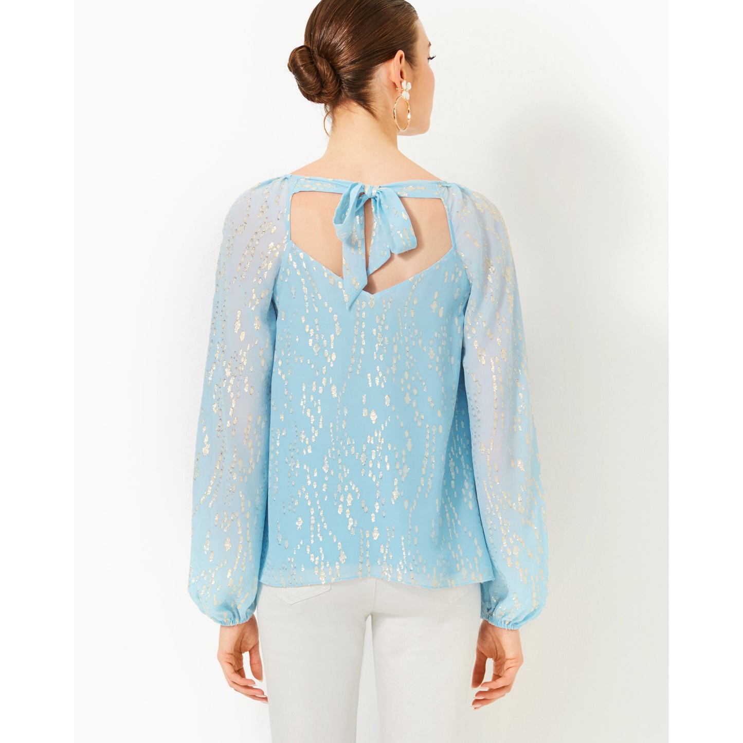 Noraleen Silk Top - Bonaire Blue Fish Clip