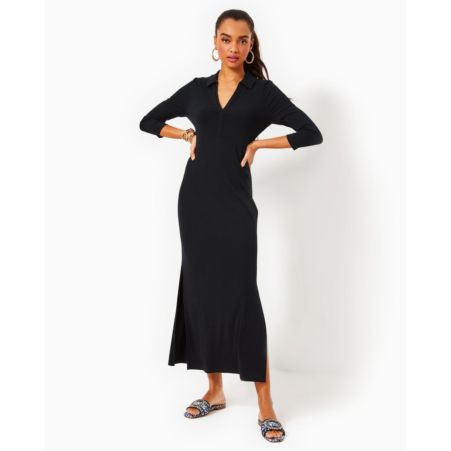 Ollie 3/4 Sleeve Maxi - Noir