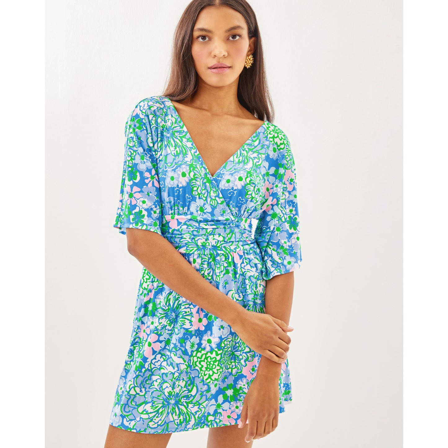 Parigi Skort Romper - Sunwashed Blue Plumes in Bloom
