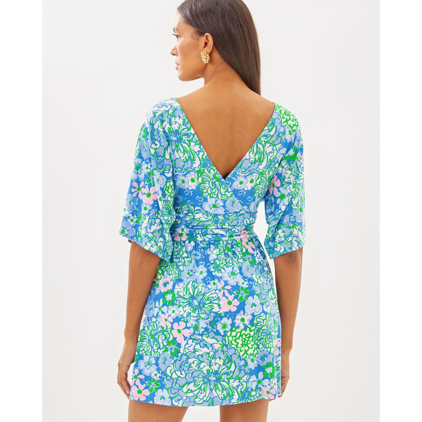 Parigi Skort Romper - Sunwashed Blue Plumes in Bloom
