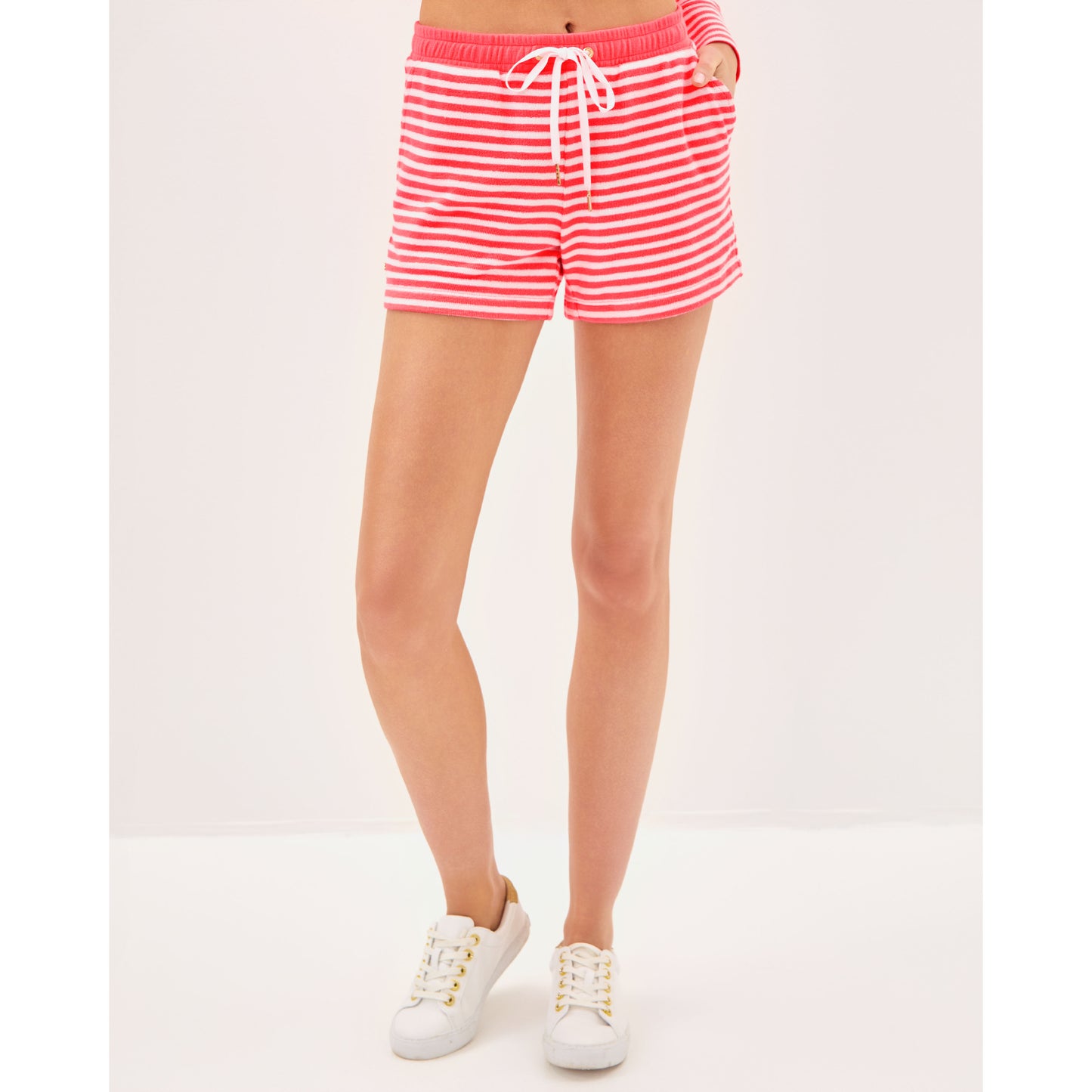 Peppi High Rise Short - Cane Coral St. Tropez Stripe