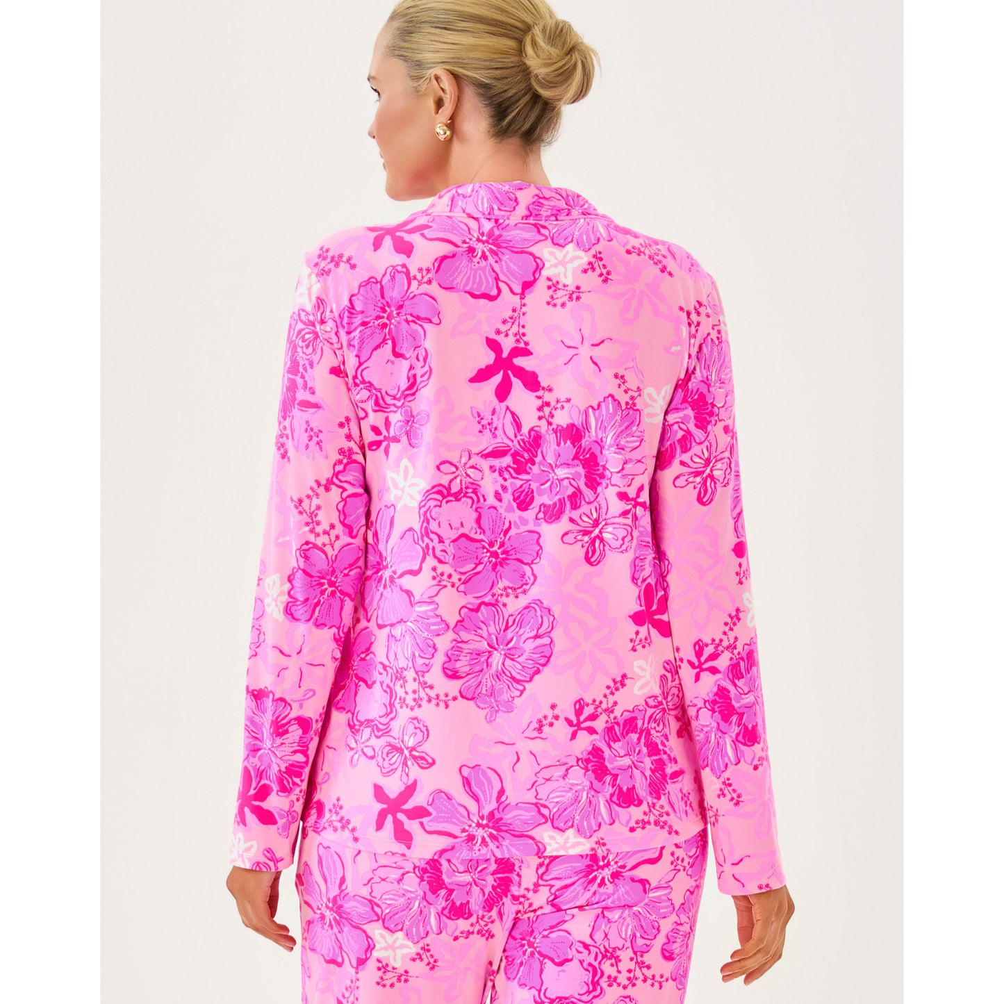 Pj Knit Long Sleeve Button-Up Top - Parigi Pink