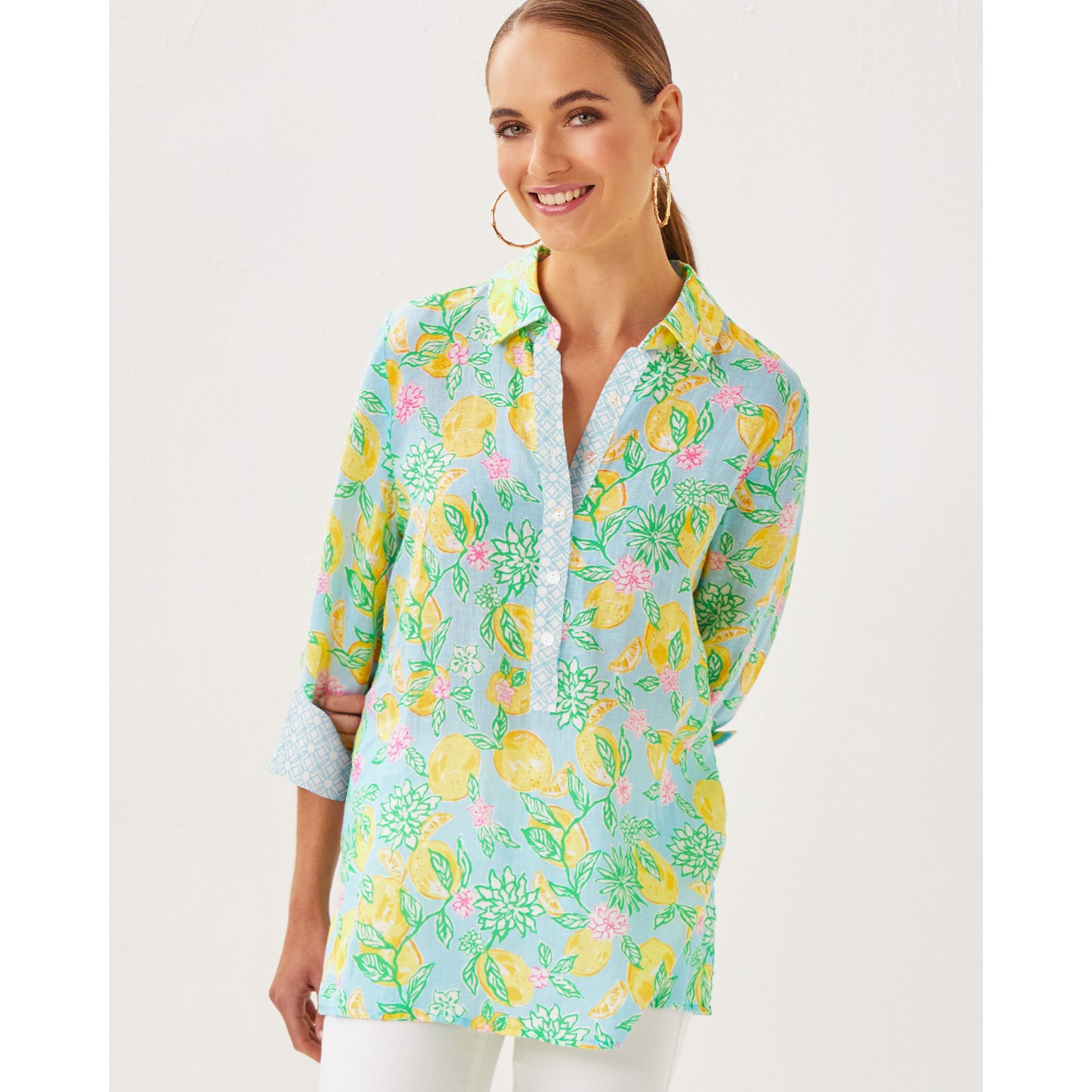 Riverlyn Pieced Print Tunic - Bluette Make Lemonade