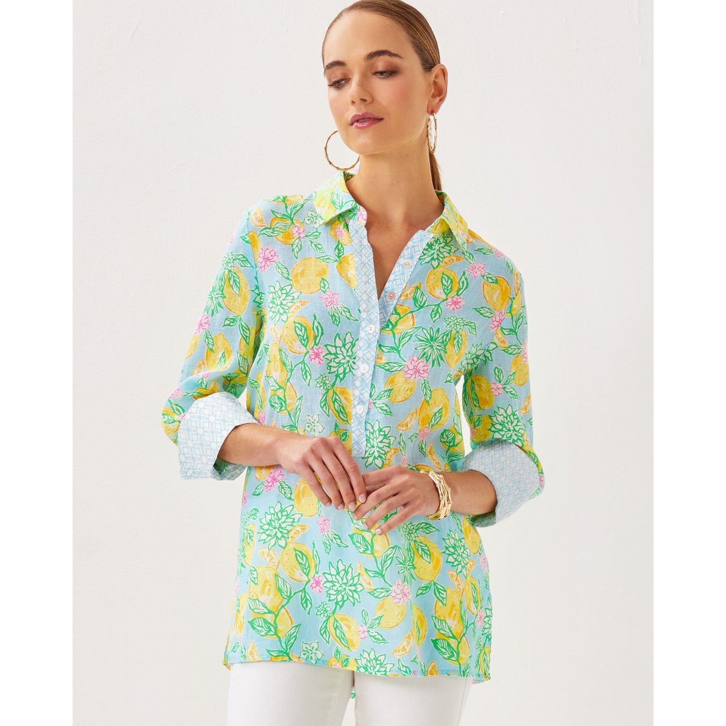 Riverlyn Pieced Print Tunic - Bluette Make Lemonade