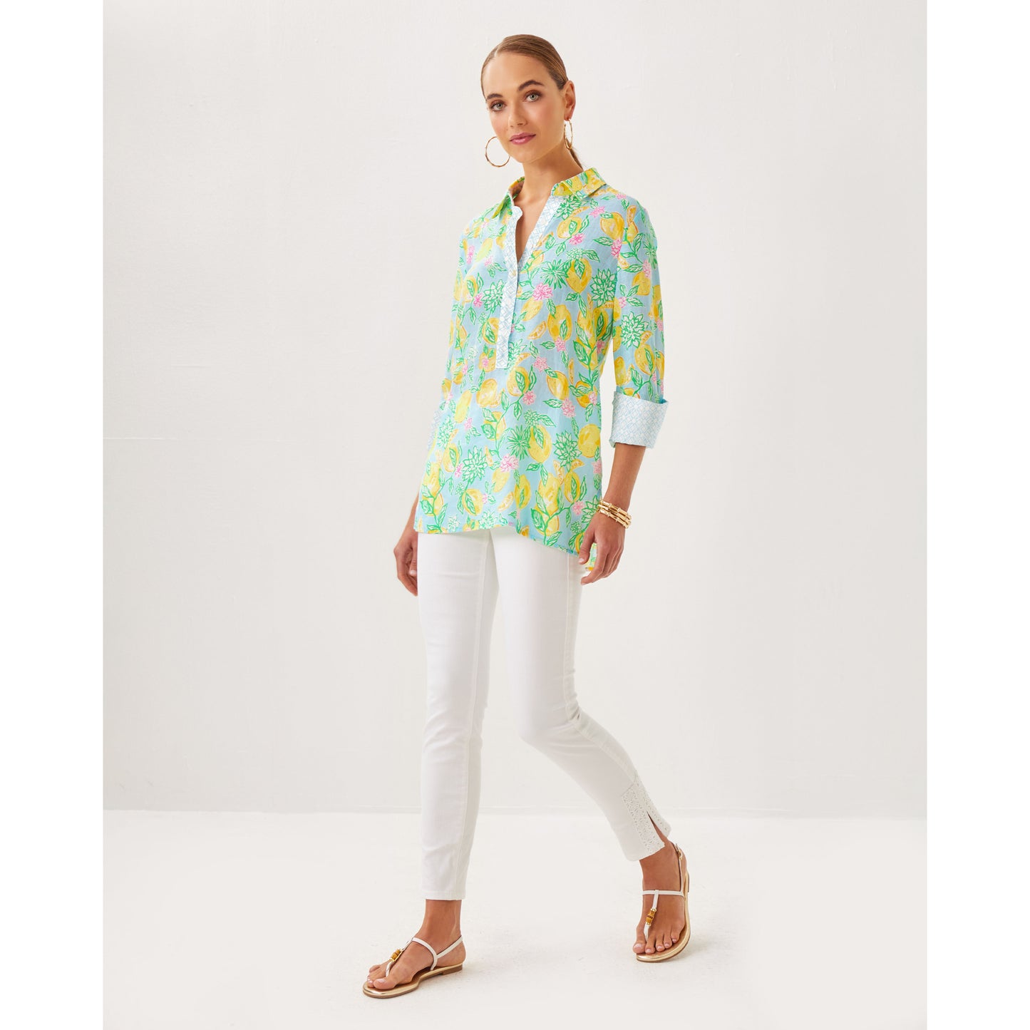 Riverlyn Pieced Print Tunic - Bluette Make Lemonade