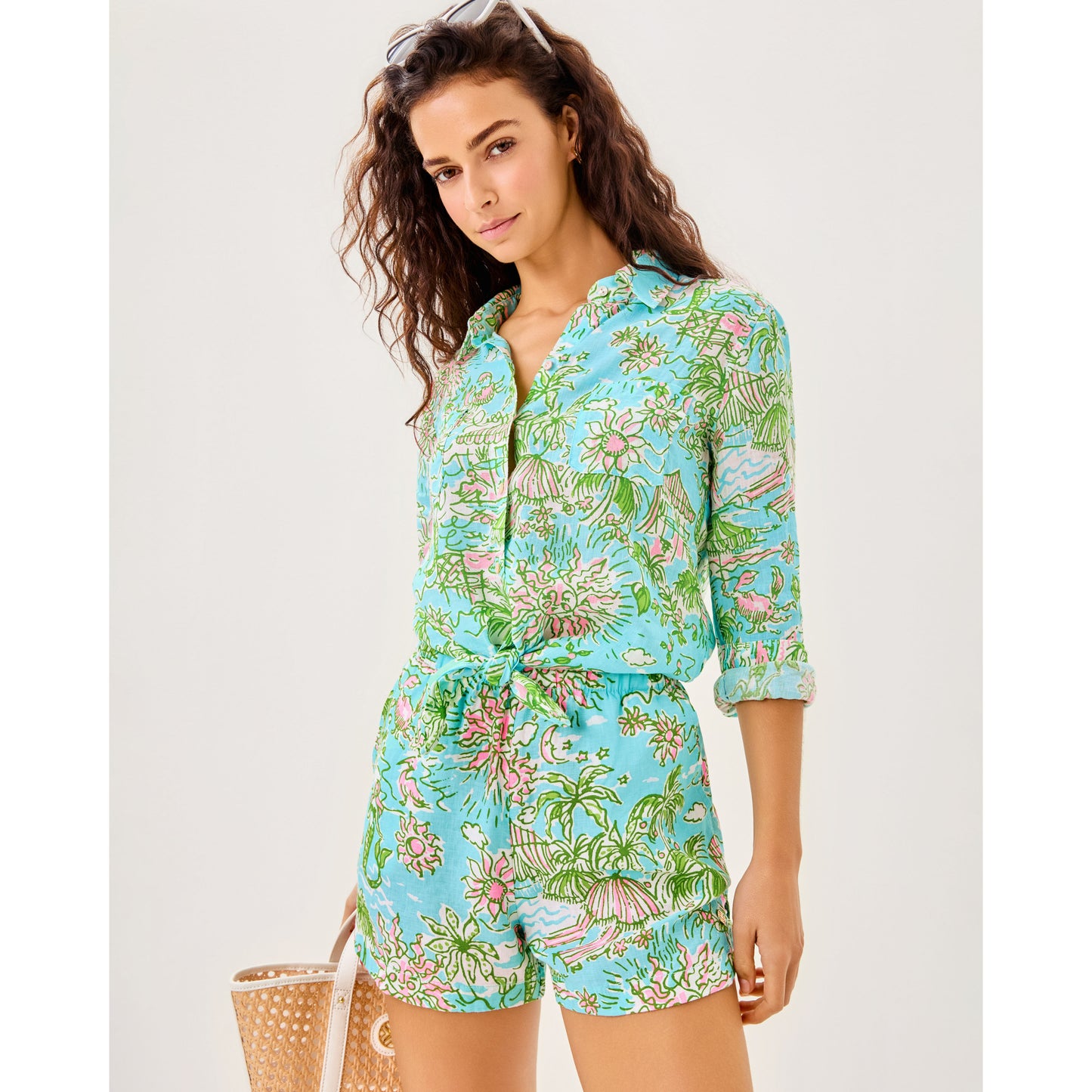 Sea View Button Down - Fresh Water Blue Blue Sunbathers