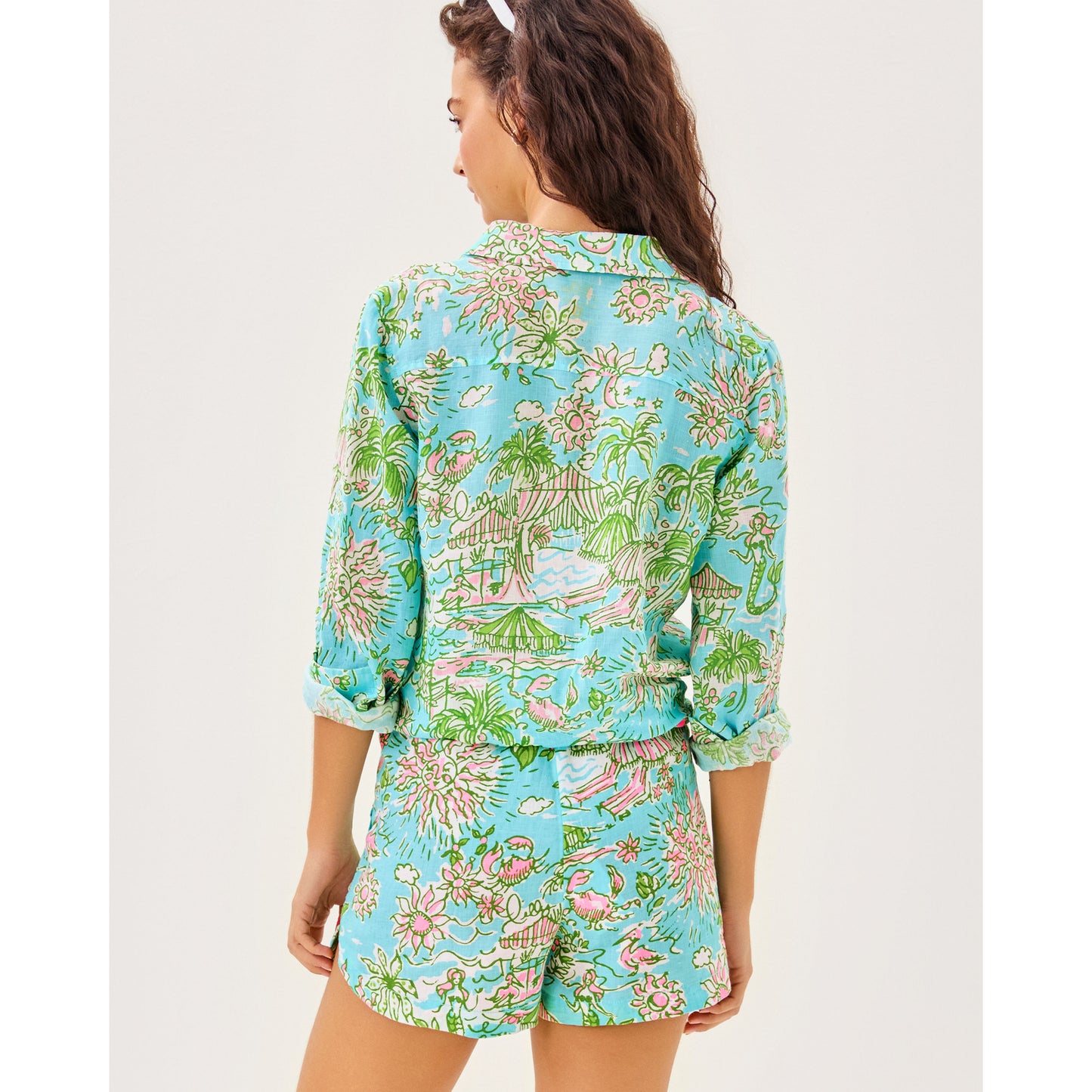 Sea View Button Down - Fresh Water Blue Blue Sunbathers