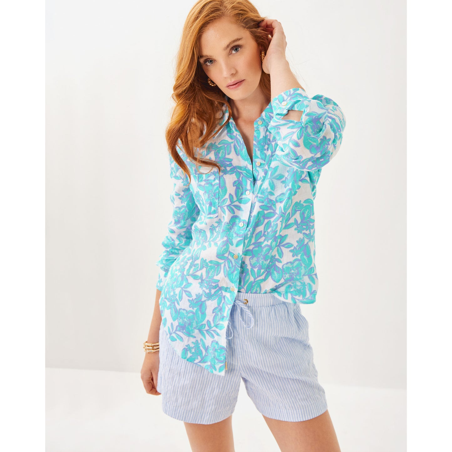 Sea View Button Down - Jacaranda Blue Simply The Zest