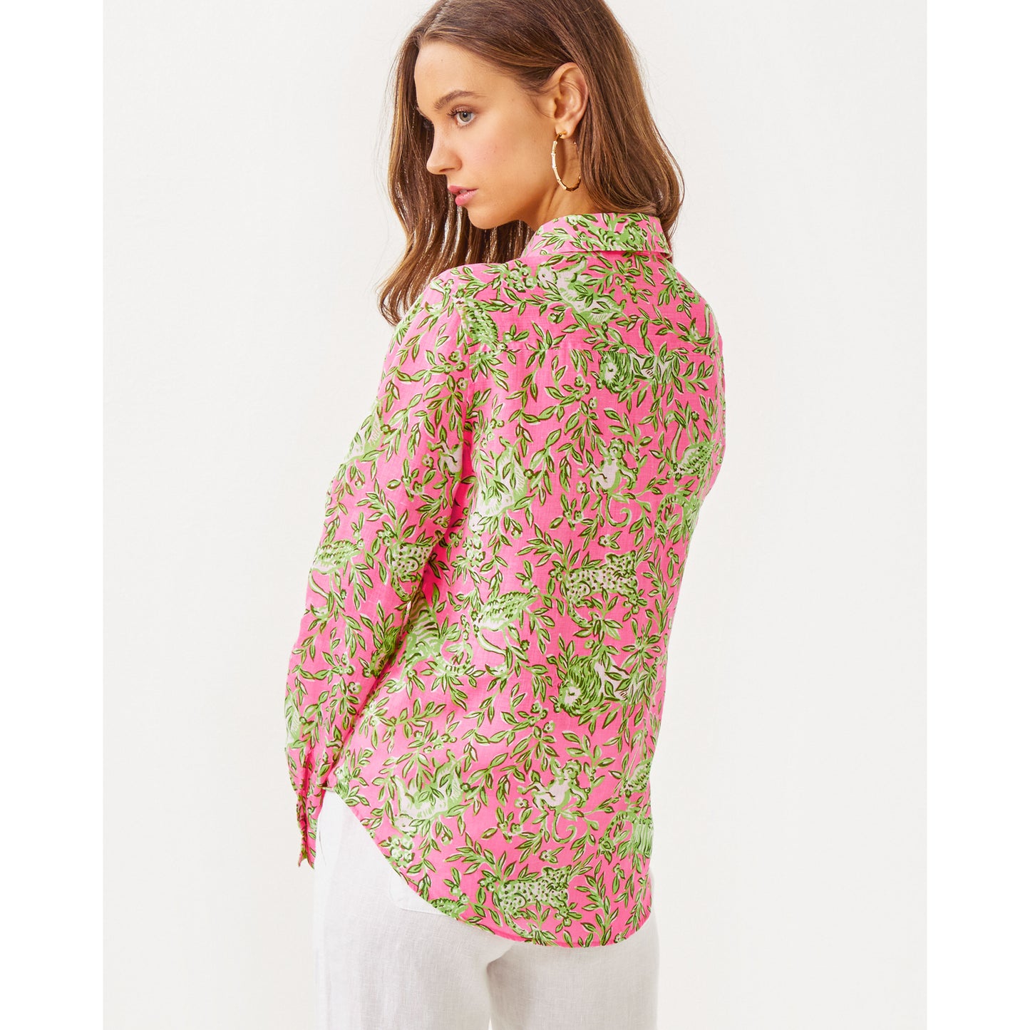 Sea View Button Down - Rousseau Pink Mane Character