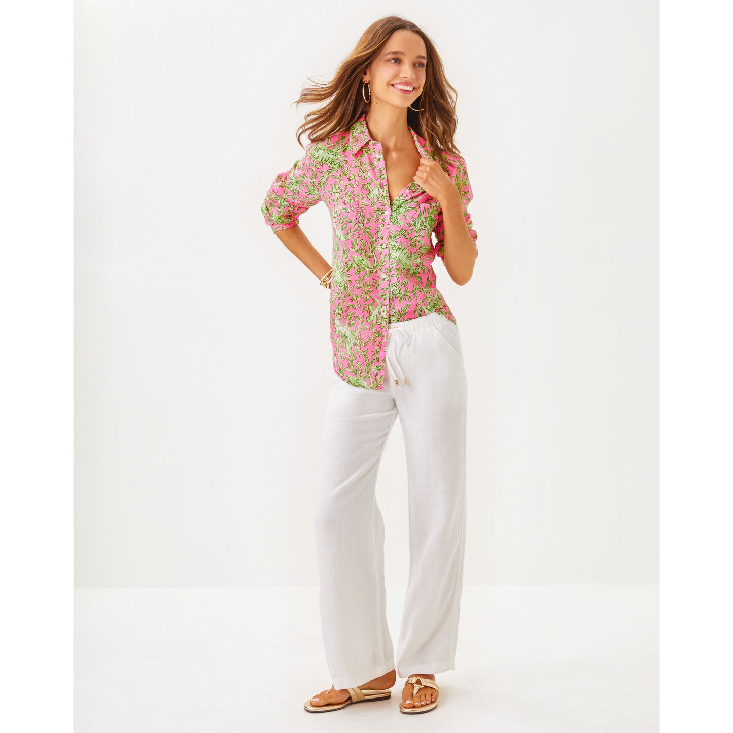 Sea View Button Down - Rousseau Pink Mane Character