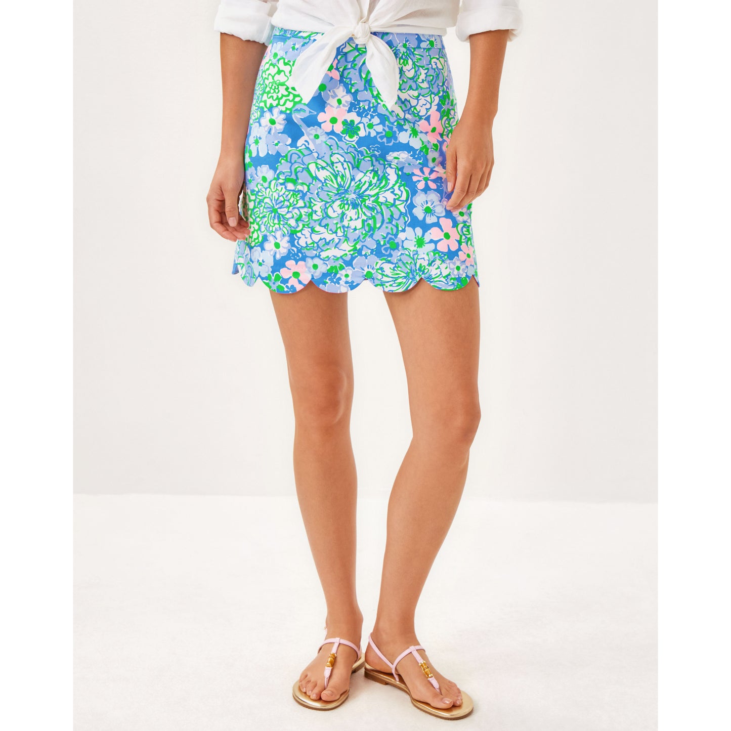 Tropper Mini Skirt - Sunwashed Blue Plumes in Bloom