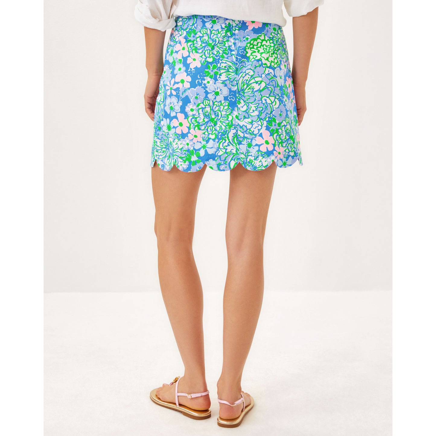 Tropper Mini Skirt - Sunwashed Blue Plumes in Bloom