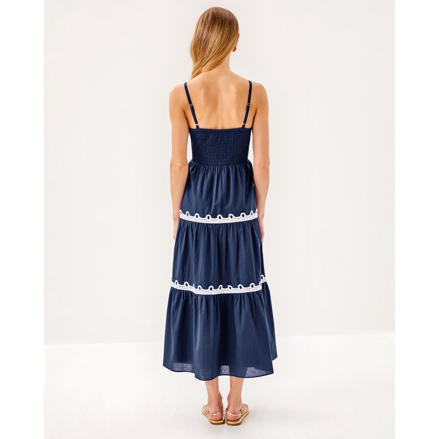 Zanna Cotton Midi Dress - Sapphire Pool