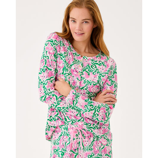 Alexandar PJ Top - Pink Quartz Panda N Bows