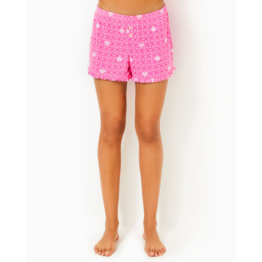 Augustina Pj Short - Passion Fruit Pink Fluttering Hearts