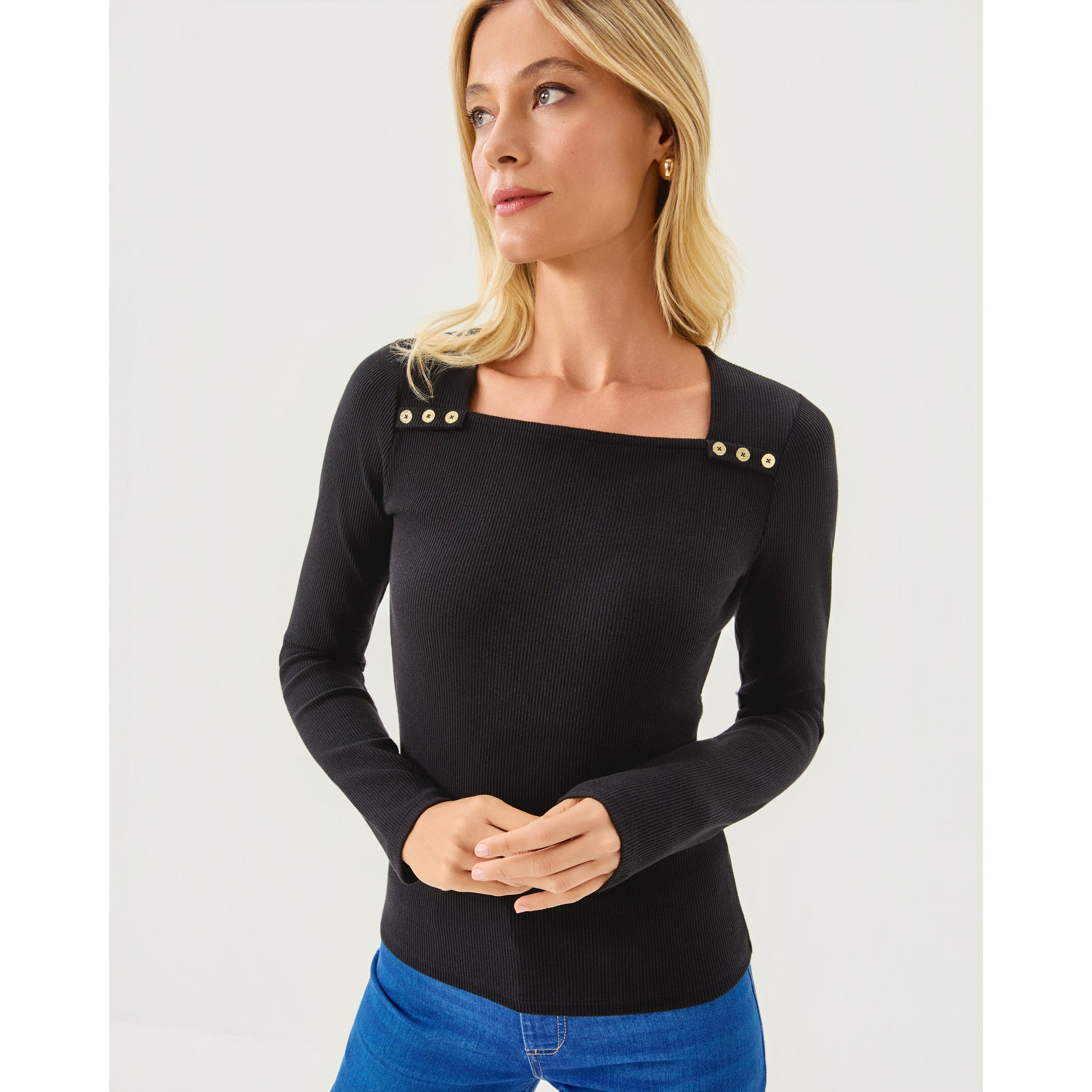 Beaty Long Sleeve Knit To - Noir