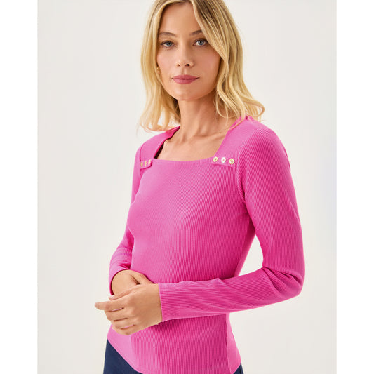 Beaty Long Sleeve Knit Top - Parigi Pink