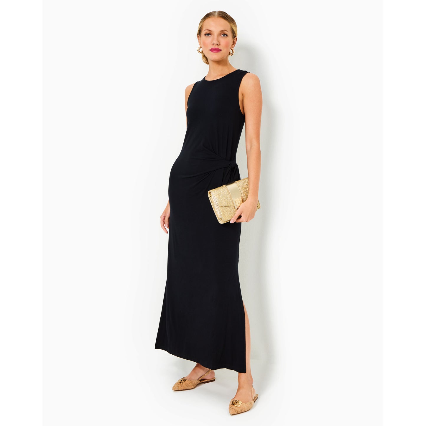 Bryson Sleeveless Maxi Dr - Noir