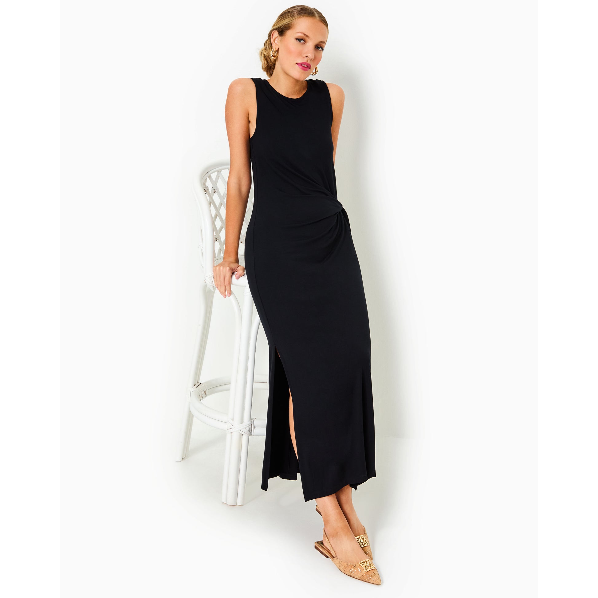 Bryson Sleeveless Maxi Dr - Noir