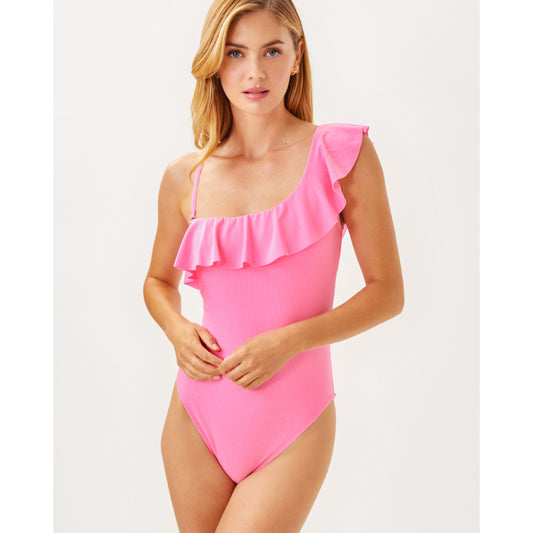 Caelum Ruffle One Piece - Rousseau Pink