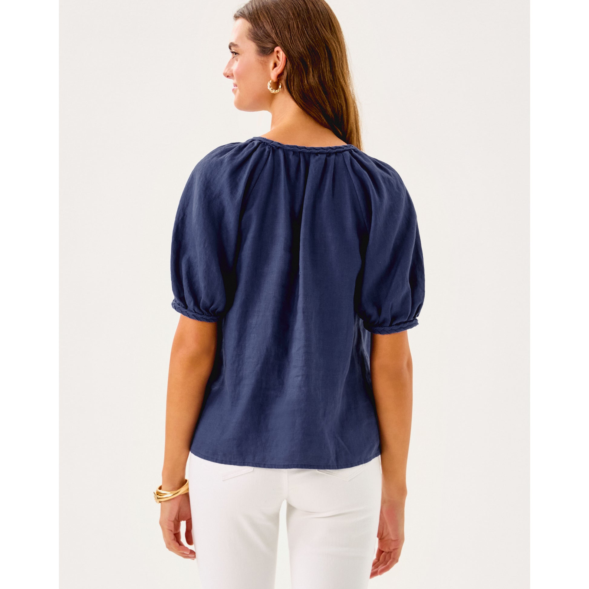 Calais Short Sleeve Top - Sapphire Pool