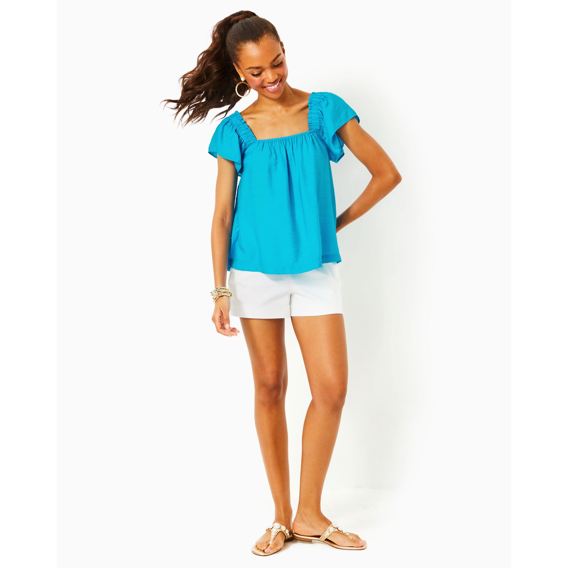 Caralisa Short Sleeve Top - Tangier Teal