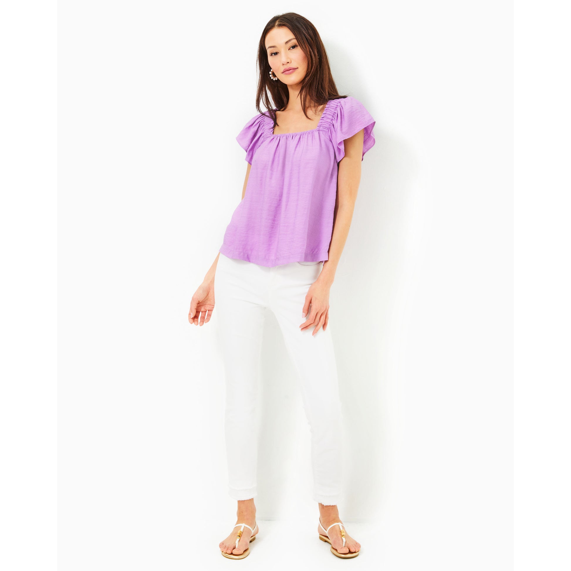 Caralisa Short Sleeve Top - Lago Lilac