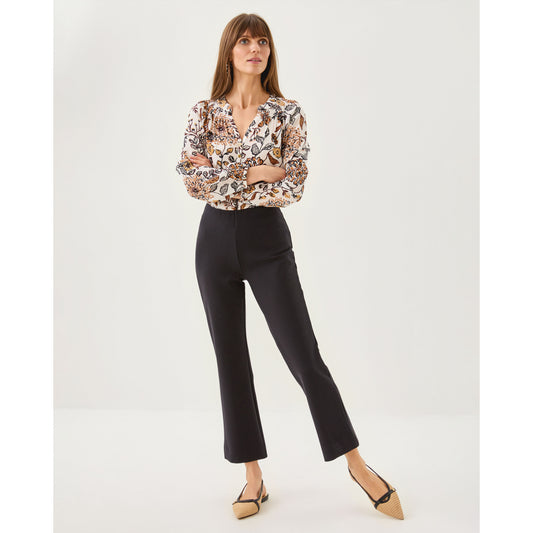 Christabel Ponte Crop Flare Pant - Noir